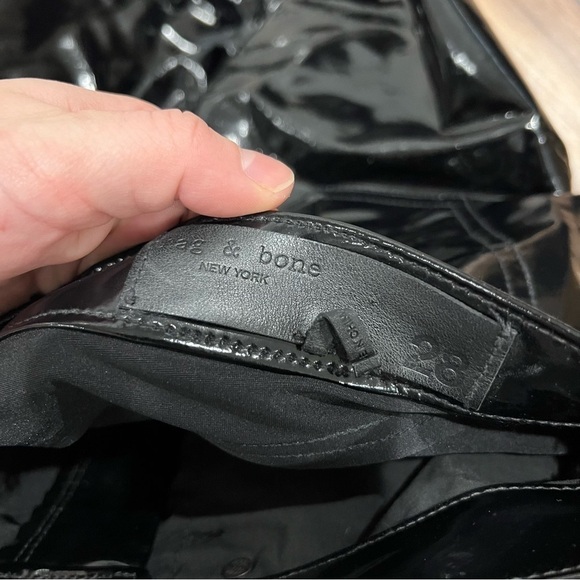 Rag & Bone High Rise Vinyl Patent Leather Skinny Pants - Picture 6 of 11